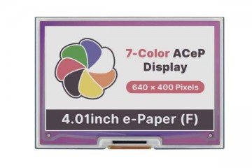 e-paper WAVESHARE 4.01inch ACeP 7-Color E-Paper E-Ink Display HAT for Raspberry Pi, 640×400 Pixels, Waveshare 19283